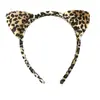 Accesorios para el Cabello de Orejas de Gato con Estampado de Leopardo Europeos y Americanos Transfronterizos de Halloween Diadema de Animales de Peluche de Dibujos Animados Accesorios para el Cabello de Niños para Fiestas