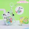 Lindo Panda Alivio del Estrés Disco de Pesca Giratorio Llavero Divertida Mini Consola de Juegos Juguete Pequeño Colgante para Mochila Infantil