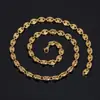 Venda Direta da Fábrica Preservação da Cor Galvanoplastia com Ouro Real Ouro 18K Colar de Grão de Café Botão Nariz de Porco de Aço Inoxidável Colar Hip-Hop