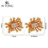 Joias Aitong Simples e Compactos Brincos Dourados Estilo Francês Ins Brincos de Flor Retro Exquisitos Brincos Personalizados de Nicho