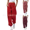 Amazon 2023 Calça Esportiva Solta de Cintura Alta Feminina Xadrez Cintura Alta Sem Cordão Calça Suéter Casual com Bolsos