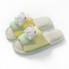 Novos Chinelos de Linho Estilo Feminino Urso Casal Quatro Estações Personalizado Doméstico Interno Confortáveis Desenho Animado Casa Sapato Aberto