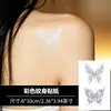 Adesivos de tatuagem de borboleta tribal com chama em folha de prata, personalizados, à prova d'água, duradouros, para homens e mulheres, adequados para pulsos, braços e pernas, estilo milênio