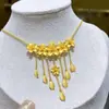 Novo Pingente de Latão Banhado a Ouro Vietnamita com Borlas Florais Corrente Integrada, Atacado do Fabricante para E-commerce de Transmissão ao Vivo