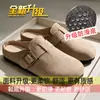 Sandálias femininas de calçar para uso externo, novas 2026 primavera/outono estilo francês leves mules planas fechadas no bico estilo Birkenstock