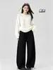 Pantalones de guadaña de Tencel y Cachemir Gruesos y Forrados de Polar: Pantalones Casuales para Mujer, Estilo Convertible, Nuevos Pantalones Guadaña Otoño e Invierno 2026
