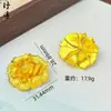 Loja de Ouro Mesmo Estilo Ouro Antigo Tridimensional Esculpido Peônia Pingente Novo Estilo Chinês Tendência Nacional Riqueza Peônia Colar para Mulheres