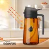 Frasco Spray de Vidro Personalizado de Venda Quente Transfronteiriça à Prova de Luz Verde Escuro Laranja Azul Cozinha Spray de Uso Duplo e Frasco de Óleo pour-in-one