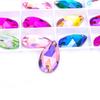 Vidro de cristal com fundo plano em forma de gota, furadeira AB costurada à mão, furadeira exótica, furadeira de costura para roupas e sapatos DIY costurada à mão