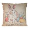 Almohada de Huevo de Pascua Transfronteriza Funda de Almohada de Lino Cubierta de Cojín Estilo Ins Conejo Funda de Almohada para Cabecera de Sofá Dropshipping