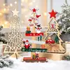 DIY de Natal Enfeite de Árvore de Natal de Madeira Trenó do Papai Noel Decoração de Atmosfera Festiva para Mesa