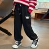 Pantalones Largos para Niñas 2023 Otoño e Invierno Nuevos Pantalones Casuales para Niños Pantalones Casuales con Forro Polar Pantalones Deportivos Gruesos de Invierno para Bebé