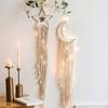 Tapiz Bohemio Hecho a Mano DIY Tejido con Hilo de Algodón Estilo Europeo Decoración para Sala de Estar Dormitorio Estilo Fondo Tela Colgante de Pared