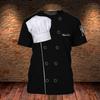 Camiseta Neutral 2023 Casual Ropa de Cocinero de Cocina Camiseta de Verano para Hombre Diseñador Camiseta Estampada en 3D de Chef