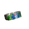 Pulsera Esmaltada Retro Azul Quemado Abierta Estilo Chino para Mujer, Pulsera Cloisonné Corazón de Loto Sutra del Corazón, Regalo de Cumpleaños para Madre