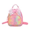Mochila Pequena de Menina Borboleta com Glitter Arco-Íris Bolsa de Mão Fofa com Contas Mochila para Crianças Pequenas Bolsa de Viagem Infantil Princesa