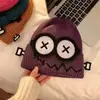 Gorro de Lana Tejido Divertido para Estudiante Niña Invierno Femenino Lindo Niños Familia Estilo Japonés Gorro Bola de Pelo Cálido Protección para Orejas