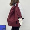Mochila Escolar Estilo Coreano para Estudiante Femenina Popular en Internet Mochila de Lona para Estudiantes de Secundaria y Preparatoria Estilo Japonés Color Sólido Mochila de Gran Capacidad