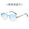 Óculos de Sol Estilo Europeu e Americano Transfronteiriço Moda Personalidade Armação de Metal Poligonal Anti-UV Fabricante de Óculos de Sol Atacado