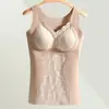 Ventas Directas de Fábrica Superventas Transfronteriza Chaleco Cálido de Lana para Mujer Top de Capa Base de Encaje Otoño e Invierno con Almohadillas en el Pecho Control de Abdomen Ropa Interior para Mujer