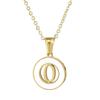 Moda nova rodada de aço inoxidável design oco 26 Inglês carta colar de ouro titânio aço clavícula cadeia atacado feminino