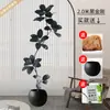Planta Artificial Verde Grande Black Diamond Árbol de Goma Planta en Maceta de Interior para Sala de Estar Decoración de Planta de Árbol Imitación de Lujo Ligero de Gama Alta