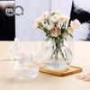 Vaso de Vidro Minimalista Nórdico Fresco de Flor Única para Flores Frescas, Decoração de Arranjo de Flores para Mesa de Jantar na Sala de Estar, Vaso Pequeno
