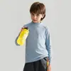 26 Camiseta Base para Niños, Nuevo Estilo Otoño, Cuello Semi Alto, Ligera y Cálida, Camiseta de Manga Larga Lisa para Niños, Manga Raglán, Ropa para Niños al por Mayor