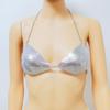 Top de bikini transpirable avanzado con cuello halter, lentejuelas de metal y diamantes de imitación, sexy, para discoteca, para mujer, disponible en Amazon transfronterizo