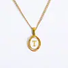 Collar de acero inoxidable para mujer con 26 letras inglesas, colgante de moda europea y americana, joyería al por mayor transfronteriza de Amazon