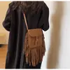 Bolso Cruzado de Hombro Único con Solapa y Borlas Retro Transfronterizo Estilo Chica Dulce Fresca Picante Bolso Cuadrado Pequeño Bolso Mensajero Bohemio Venta al por Mayor