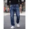 Jeans Masculino Azul Casual Versátil Slim Fit Confortável Skinny para o Verão 2026