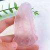 Herramienta de Raspado de Piedras Preciosas Más Vendida Transfronteriza de Amazon, Cuerno Natural de Cristal Rosa con Forma de Corazón para Relajar Músculos, Activar la Circulación y Masaje de Belleza