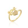 Austrália e suprimento transfronteiriço antigo de moda europeia e americana anel LOVE com microincrustação de zircônia em cobre novo banhado a ouro 18K feminino