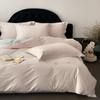 Novo Conjunto de Roupa de Cama Bordada Escovada 100% Algodão de Luxo Leve de Quatro Peças para Outono e Inverno, Conjunto de Capa de Edredom e Lençol 100S de Algodão Escovado Espessado