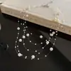 Colar de Pérolas com Contas Multicamadas Su Lu Liu Ying Estilo Coco Francês Corrente Delicada para Clavícula Colar de Luxo Leve Sensação de Alto Padrão