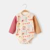 Macacão de Bebê Primavera e Outono Chapéus de Proteção Triangular para Barriga de Bebê Algodão Puro Manga Longa Macacão Fino para Engatinhar Roupa de Envolver para Recém-Nascido