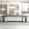 Mesa de Escritório e Cadeira para Chefe Combinação Moderna Simples Mesa Executiva Presidente Gerente Supervisor Mobiliário de Escritório de Alto Padrão
