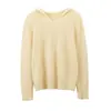 ¡Tejido Cepillado de Felpa Rica y de Peso Pesado! Suéter de Punto con Capucha para Mujer de Seda y Cachemira, Jersey Versátil de Color Sólido para Otoño e Invierno