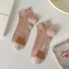 Calcetines de algodón para mujer, estilo fino para primavera y verano, calcetines cortos de encaje calado, transpirables y absorbentes del sudor, calcetines para mujer de estilo dulce japonés, calcetines Zhuji
