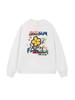 Sudadera Blanca Redonda Floral de Dilireba para Mujer Forrada de Polar Otoño e Invierno 2025 Versátil Talla Grande Cálida Moderna