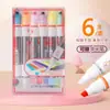 Paquete de 6 Plumas Marcadoras de Doble Punta de Color Verdadero, 6 Colores, Marcadores de Colores para Estudiantes de Primaria, Plumas para Diario, Marcadores de Dibujo para Resaltar Puntos Clave