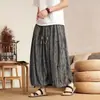 Pantalones Cropped Rasgados Huecos con Botones Estilo Chino para Hombre, Talla Grande Marca de Moda Holgados Rectos Desgastados con Puño Pierna Ancha