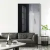 Pintura decorativa negra, blanca y gris para el recibidor, concepción artística abstracta, fondo de sofá, arte minimalista moderno, pintura de pared de pie para sala de estar