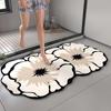 Tapetes de Piso de Barro Diatómico Transfronterizos, Tapetes de Piso con Forma Especial de Flor para Inodoro y Baño, Tapetes Antideslizantes para Lavabo de Baño, Suministro Directo de Fábrica