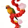 Juguete para loro Año Nuevo cuerda de algodón roja cuerda de escalada cuerda de escalada giratoria decoración de jaula de pájaros adorno colgante pájaros muerden muelen pico juegan