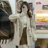 Abrigo de Lana de Gama Alta para Mujer, Nuevo Estilo Otoño e Invierno, Abrigo de Lana de Corte Holgado Estilo Coreano de Longitud Media para Mujeres Petites