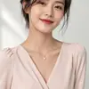 Collar de perlas de amor tridimensionales para niña dulce, estilo frío de Corea del Sur, collar de cadena de clavícula de estudiante simple que combina con todo.