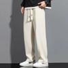 Calça Masculina de Seda Gelo Fina para o Verão, Perna Larga, Solta, Popular na Internet, Casual, Fashionável, Reta, 1/2 Peças