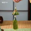 Etiquetas Penduradas em Formato de Leque do Festival do Barco-Dragão, Cartões de Cumprimentos Decorativos de Zongzi, Etiquetas Penduradas de Artemísia, Pequenos Cartões Criativos em Formato Especial com Tema de Panificação